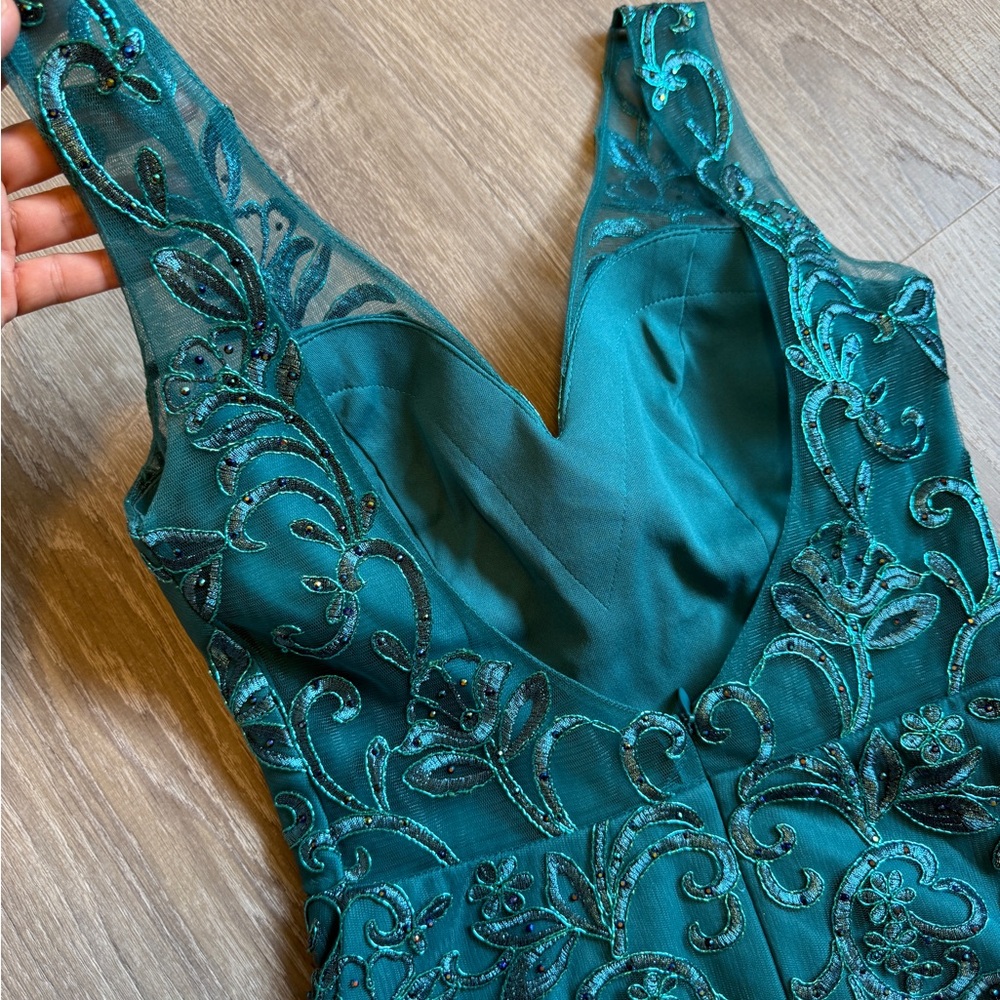 Narianna Elegant Teal Lace Dress- Size S - Picture 6 of 12